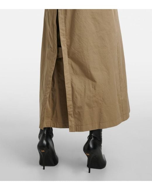Balenciaga Natural Suspended Trench Cotton Twill Midi Dress