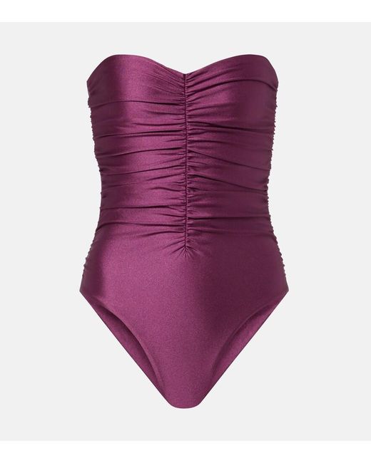 JADE Swim Purple Yara Ruched Swimsuit