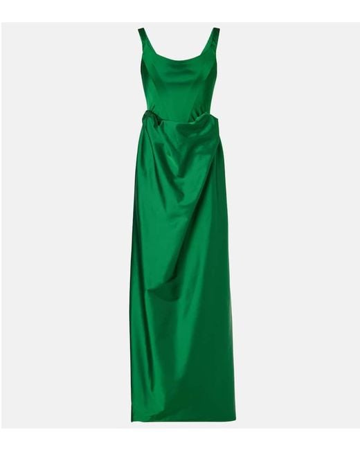 Vivienne Westwood Green Robe Nova Camille Aus Satin