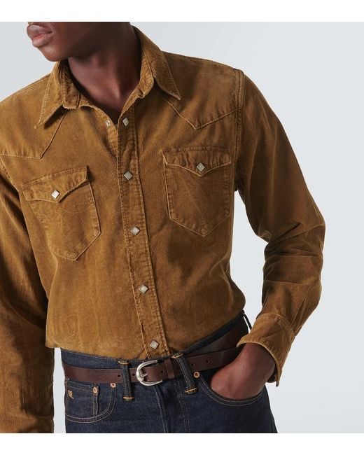 Camisa Buffalo West De Pana De Algodon RRL de hombre de color Green