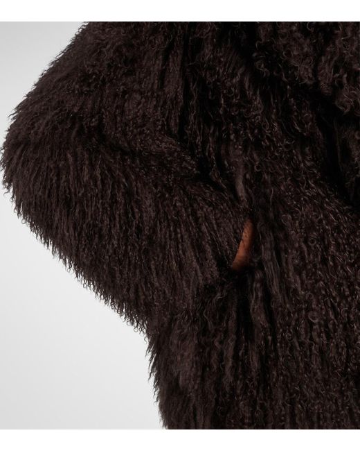 Yves Salomon Black Shearling Jacket