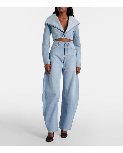 Alaïa Blue Cropped Denim Jacket