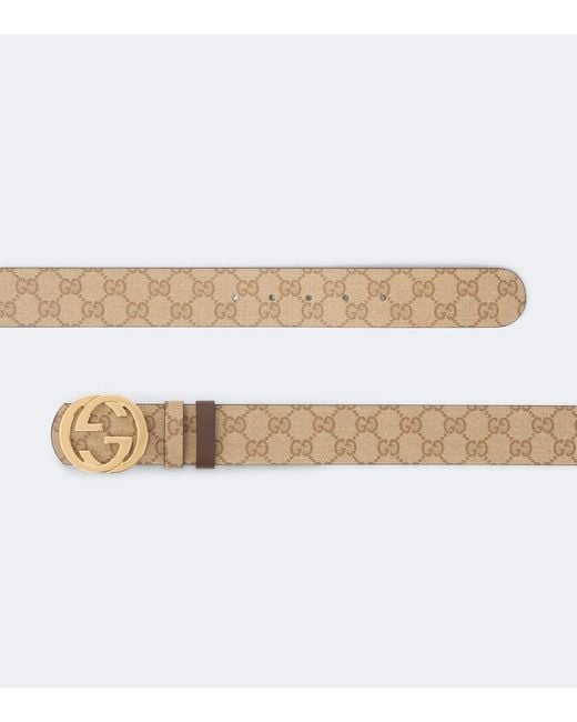 Gucci Natural Gg Canvas Reversible Belt for men