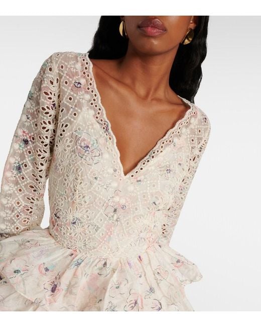Zimmermann Natural Halliday Floral-Print Gown