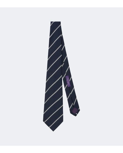 Ralph Lauren Blue Striped Silk Tie for men