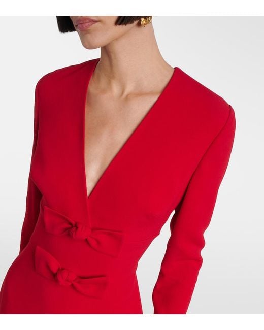 Elie Saab Red Bow-Detail Cady Gown