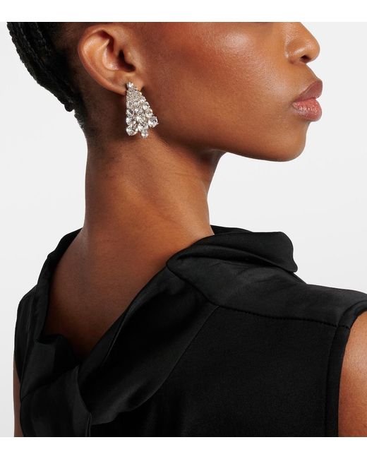 Jil Sander White Crystal-Embellished Earrings