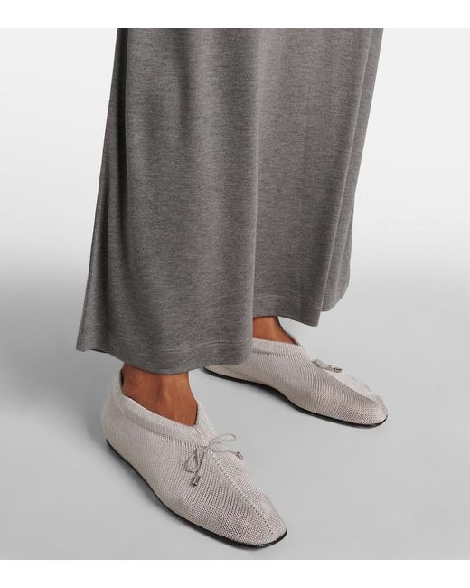 Totême Metallic 'The Knitted' Ballerina Flats
