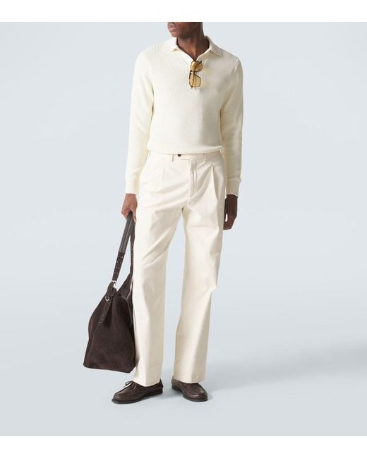 Thom Sweeney White Cotton Polo Shirt for men