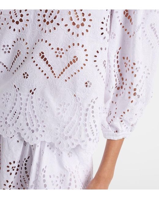 Etro White Cotton-Blend Top