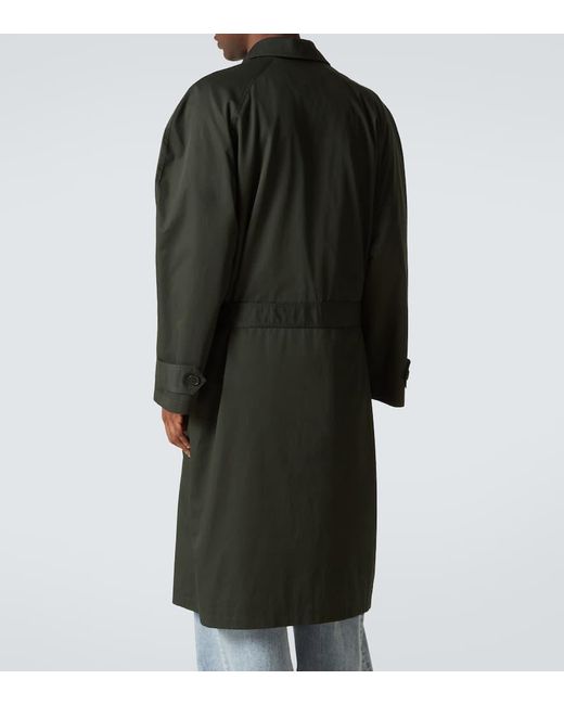 Gabardina De Algodon Con Cinturon Balenciaga de hombre de color Black