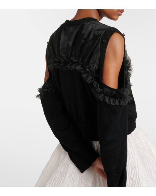 Cardigan en laine Noir Kei Ninomiya en coloris Black