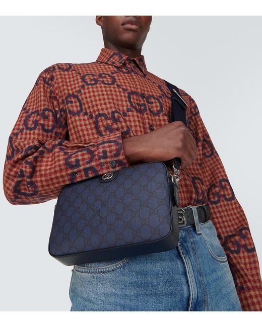 Gucci Messenger Bag Ophidia GG aus Canvas in Blue für Herren