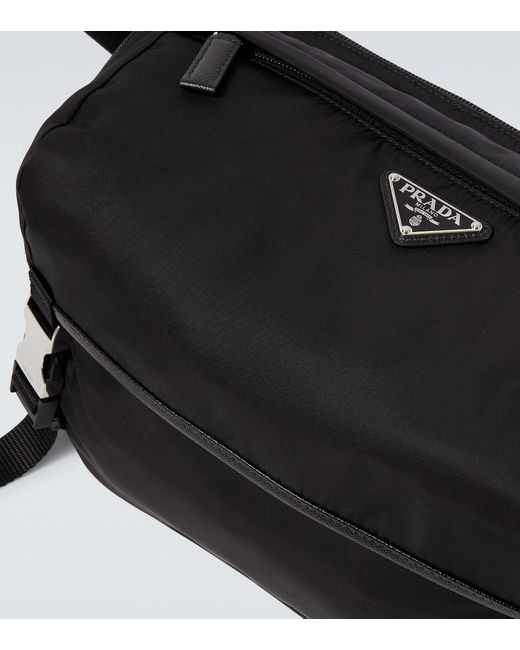 Prada Messenger Bag Aus Re-Nylon Mit Leder in Black für Herren