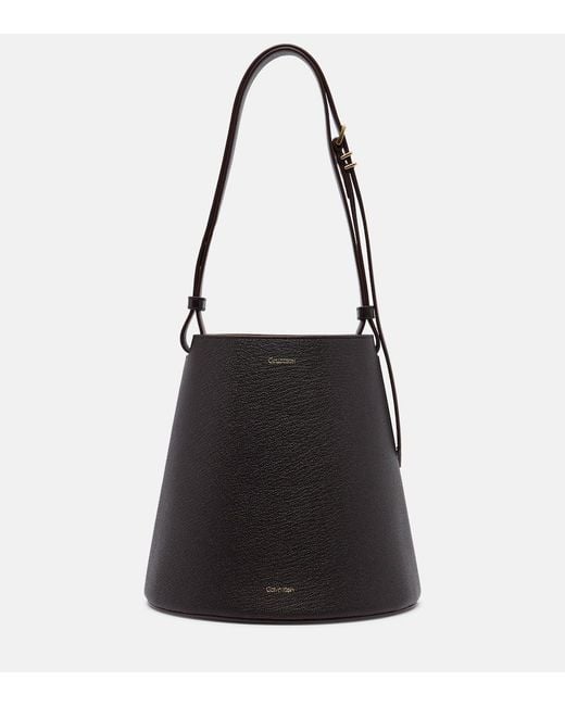 Calvin Klein Black Orbita Small Leather Bucket Bag