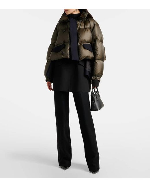 Sacai Black Stiefel Mit Leder
