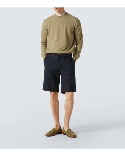 Manolo Blahnik Green Perry Suede Penny Loafers for men
