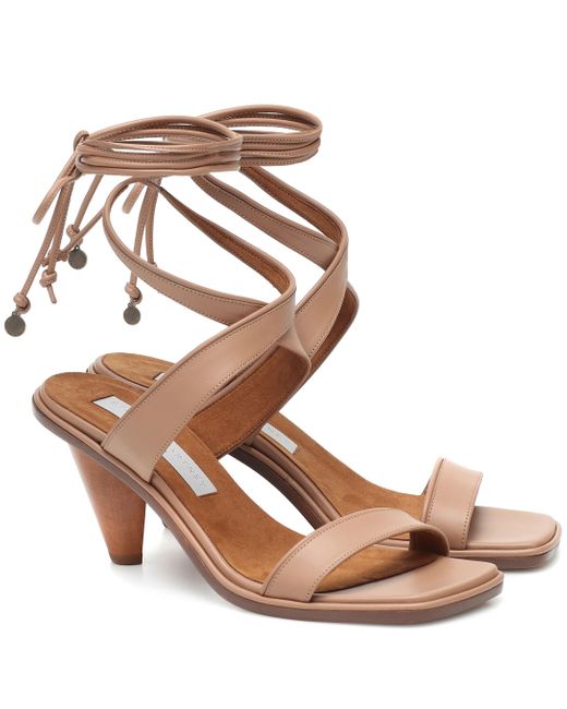 brown ankle tie sandals