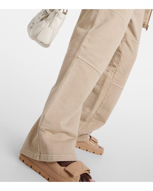 Prada Natural High-Rise Cotton Sweatpants