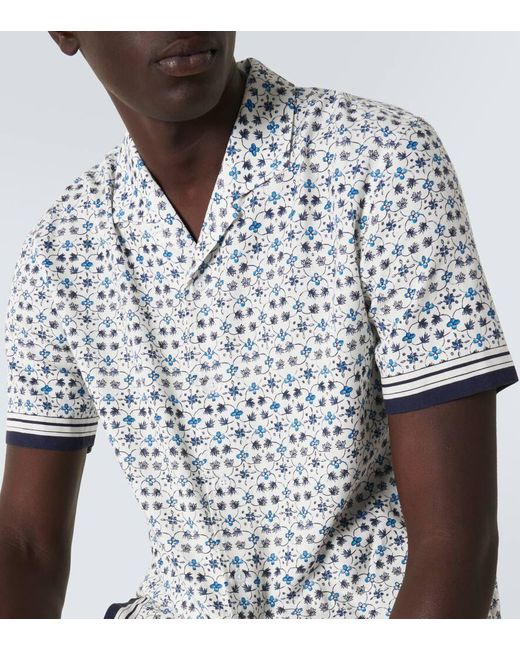 Orlebar Brown White Hibbert Floral Bowling Shirt for men