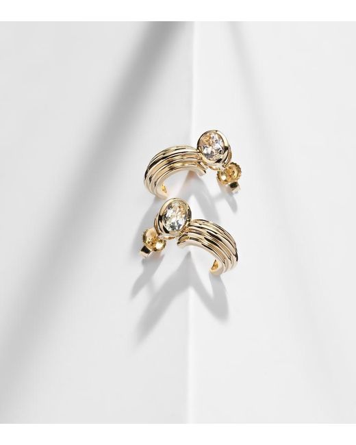 STONE AND STRAND White Pavillion 14Kt Earrings With Topazes