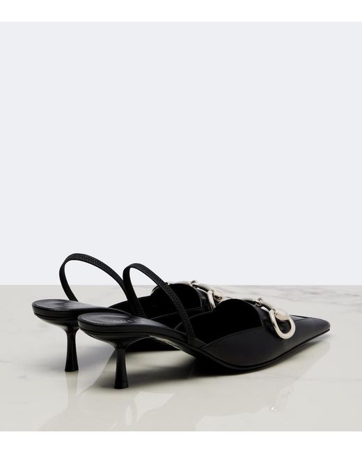 Gucci Black Boulevard Leather Slingback Pumps
