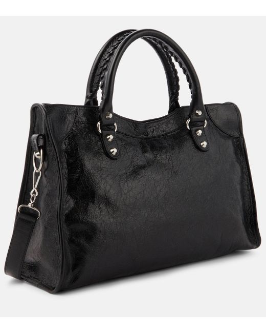 Balenciaga Black Le City Medium Leather Shoulder Bag