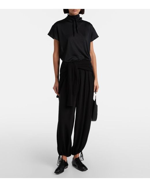 Lemaire Blue Scarf-Detail Jersey Top