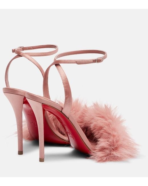 Christian Louboutin Pink Patchoulina 100 Crepe Satin Sandals