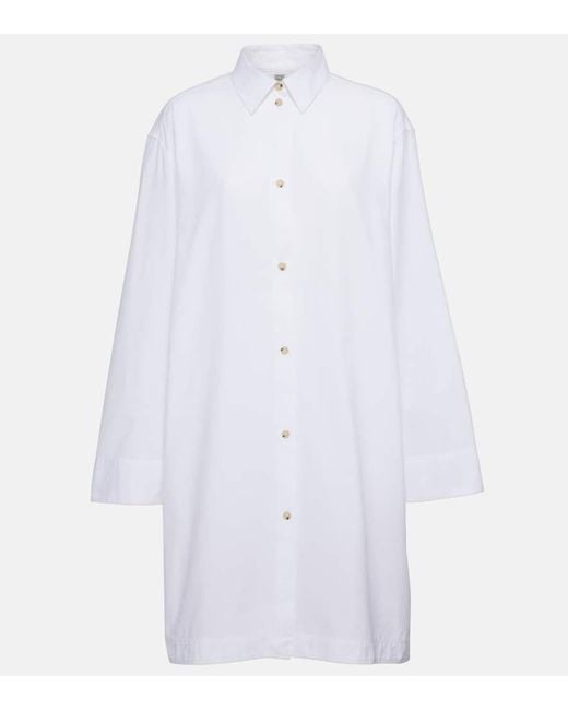 Totême  White Oversized Cotton Shirt Dress