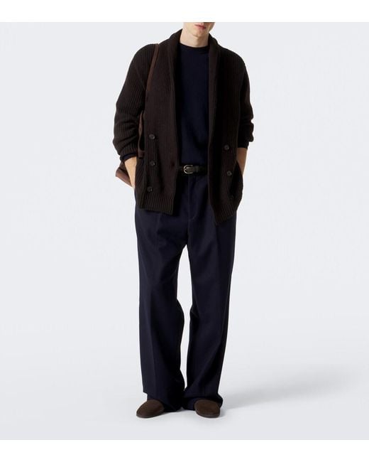Lisa Yang Black Lyle Double-Breasted Cashmere Cardigan for men