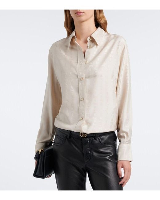Gucci Natural Silk Jacquard Shirt