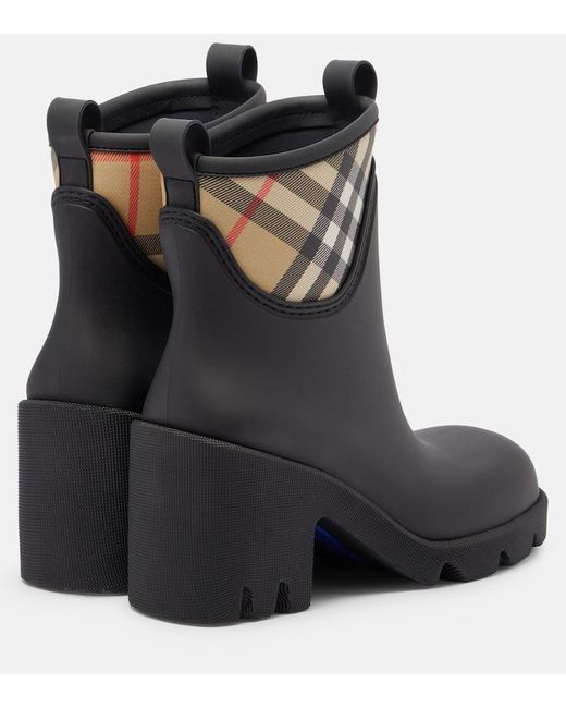 Stivaletti Da Pioggia Check di Burberry in Black