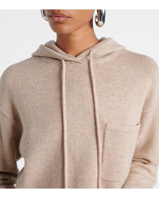 Max Mara Natural Liana Wool And Cashmere Hoodie
