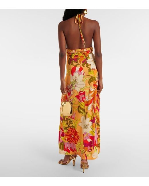 Camilla White Verziertes Maxikleid
