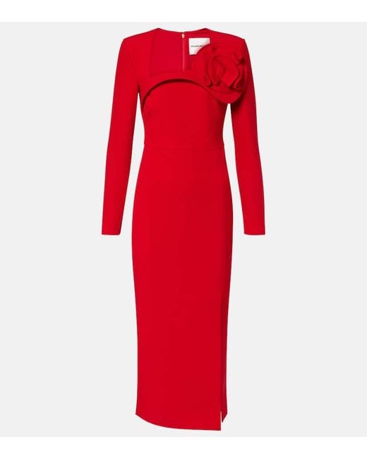 Roland Mouret Red Midikleid Aus Crepe