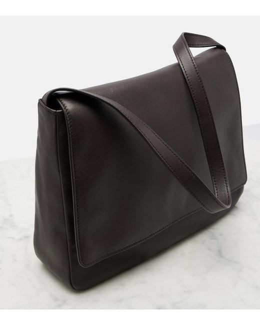 The Row Black Nuance Two Leather Shoulder Bag