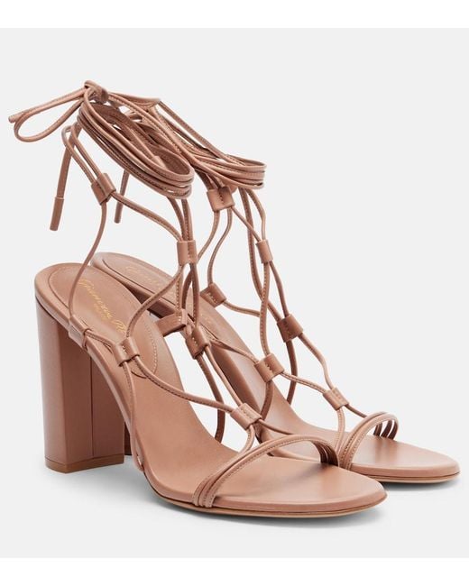 Gianvito Rossi Pink 95 Leather Sandals