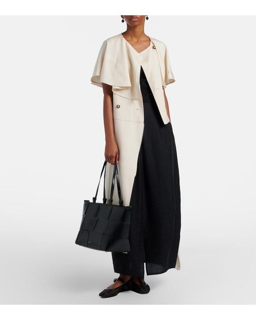 DeMellier London Black Florence Large Woven Leather Tote Bag