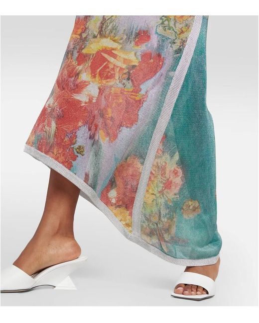 jean paul gaultier asymmetric printed metallic knitted maxi dress Jean Paul Gaultier Trompe L'oeil High Neck Long Sleeve Dress – Antidote  Fashion and Lifestyle main image 0