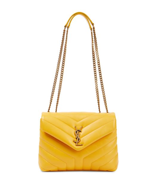 Saint Laurent Yellow Loulou Small Leather Shoulder Bag