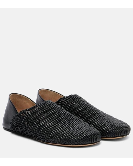 J.W. Anderson Black Babouche Woven Leather Loafers