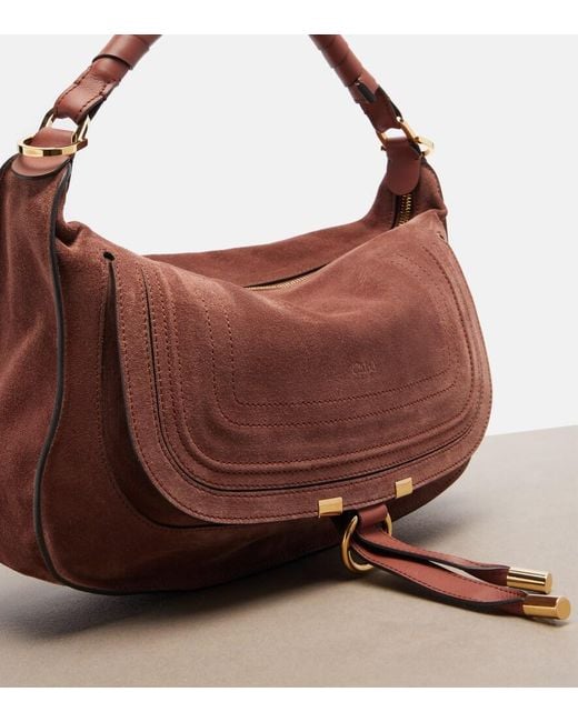Chloé Brown Marcie Small Suede Shoulder Bag