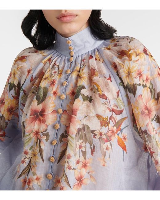 Camisa de Lexi Billow con motivo floral Zimmermann de color White