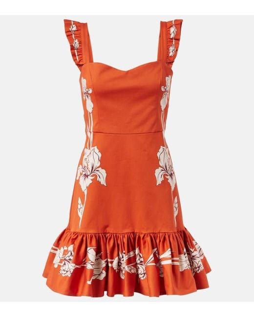 LaDoubleJ Red Gingerbread Cotton-Blend Minidress