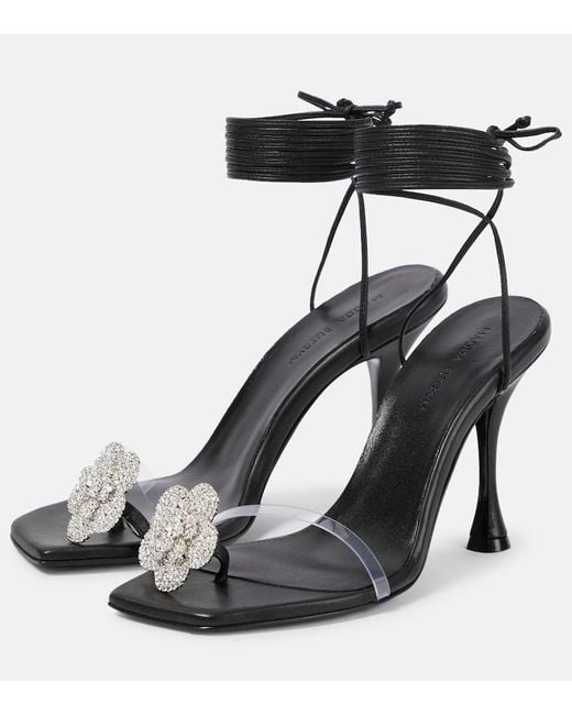 Magda Butrym Black Embellished Leather And Pvc Sandals