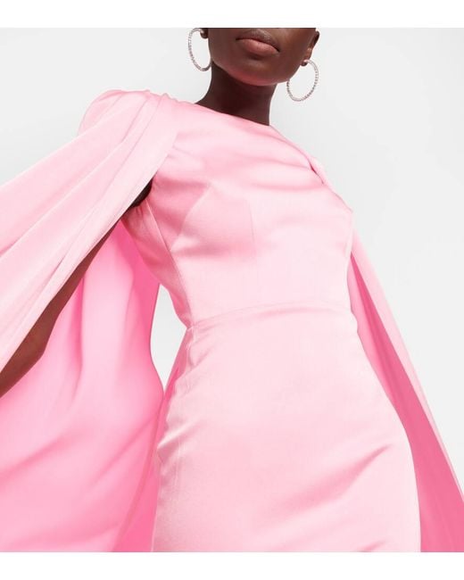 Alex Perry Pink Bentley Satin Crepe Gown