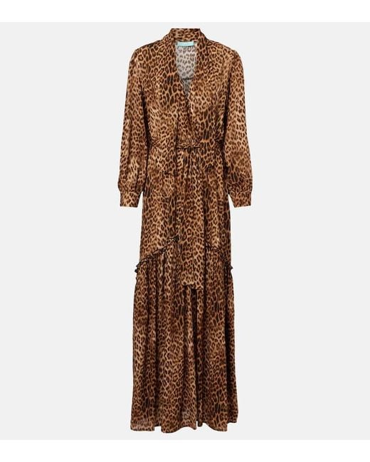 Abito Lungo Skylar Con Stampa Leopardata di Melissa Odabash in Brown