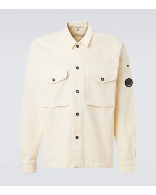 C P Company Hemdjacke Lens Aus Einem Baumwollgemisch in Natural für Herren