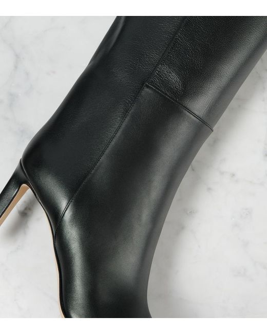 Jimmy Choo Black Alizze 85 Leather Knee-High Boots